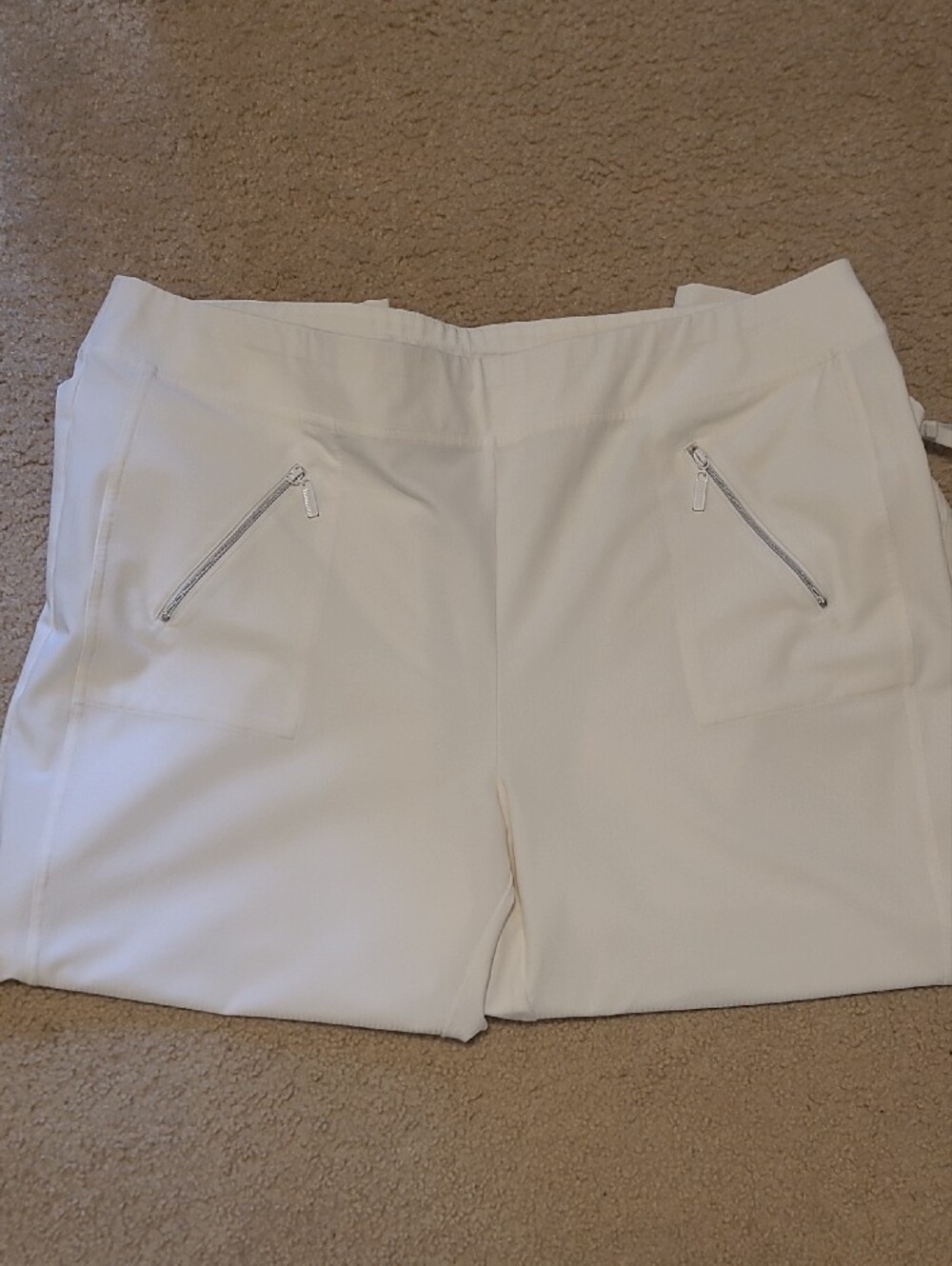 Chico's White Capris with Drawstring Hem - Picture 2 of 5